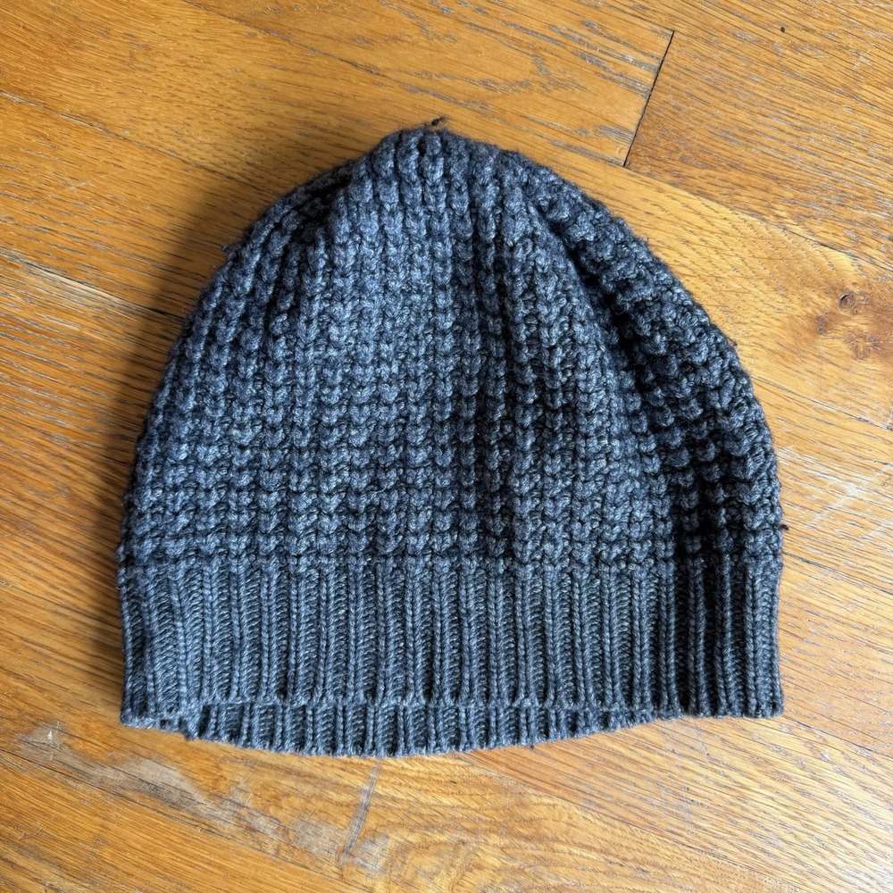 Allsaints Gorra Beanie Cashmere Angora Lambs Wool One Size Gray Knit MH020D